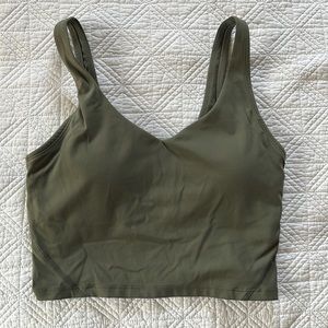 Olive green cropped workout tank